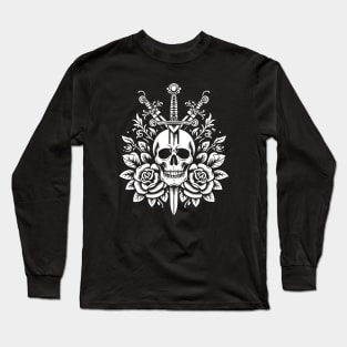 skull with sword Long Sleeve T-Shirt